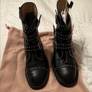 Stuart Weitzman studded moto boot